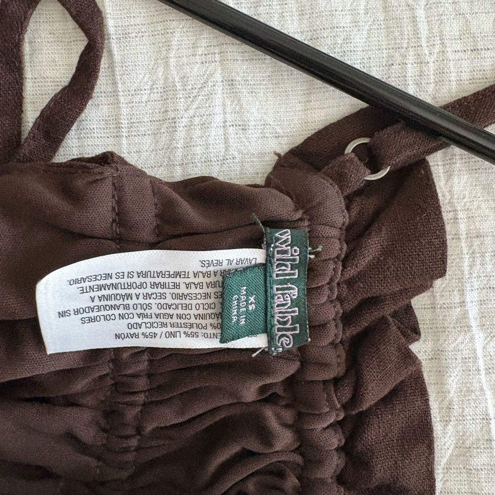 Wild Fable Brown Ruched Top - Picture 6 of 6